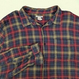 Carbon 2 Cobalt Shirt Mens Large XL Red Green‎ Plaid Flannel Outdoor Gorpcore